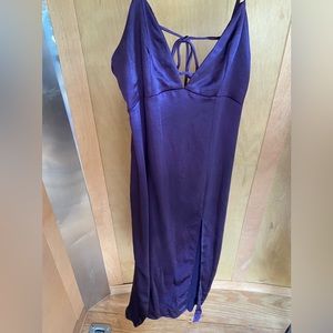 Purple satin dress